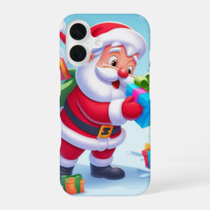 Funda Para iPhone 16 Cute Santa y Snowman