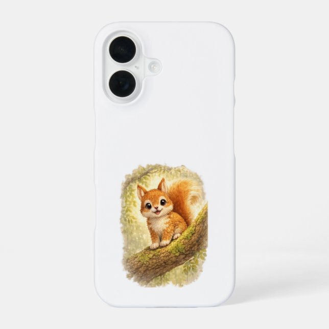Funda Para iPhone 16 Cute Squirrel iPhone 16 Case Kawaii Forest (Reverso )