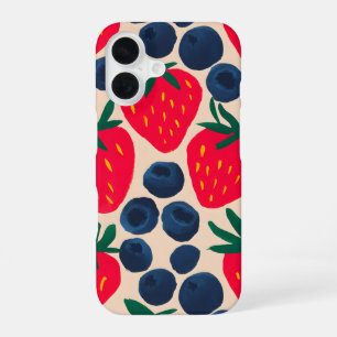 Funda Para iPhone 16 Cute Strawberry Blueberry Phone Case