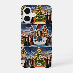 Funda Para iPhone 16 Cute Vintage Tradicional Elegante Feliz Navidad