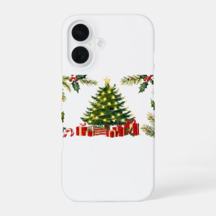 Funda Para iPhone 16 Cute Vintage Tradicional Elegante Feliz Navidad