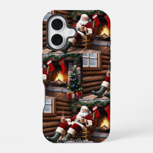 Funda Para iPhone 16 Cute Vintage Tradicional Elegante Feliz Navidad