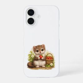 Funda Para iPhone 16 Cute Weasel Strawberry iPhone Case – Kawaii
