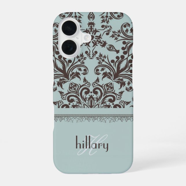 Funda Para iPhone 16 Damask Monogram Floral (Reverso )