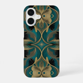 Funda Para iPhone 16 Damask Seamless Repetitive Pattern Flowers Teal