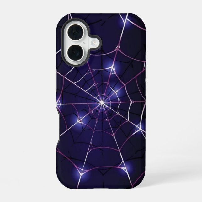 Funda para iPhone 16 Dark Web & Silver Spider (Reverso )
