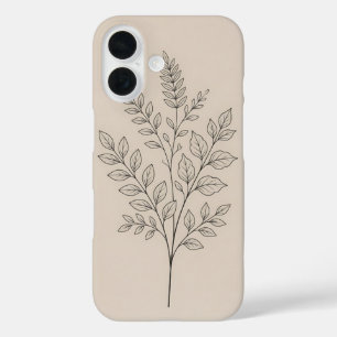 Funda para iPhone 16 de Arte de Línea Botánica Min