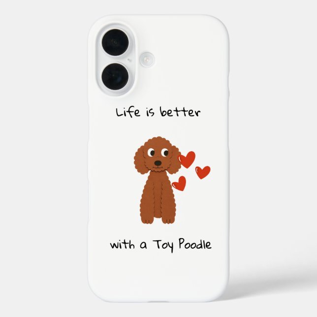 Funda para iPhone 16 de Caniche adorable (Reverso )