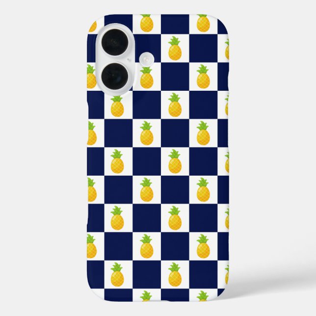 Funda para iPhone 16 de chequeo de piña (Reverso )