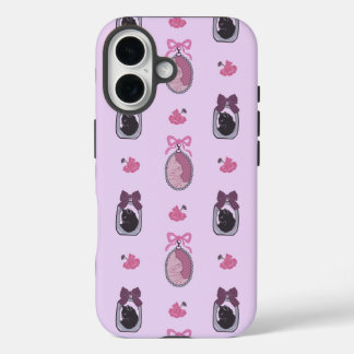Funda para iPhone 16 de Coquette Cat rosa