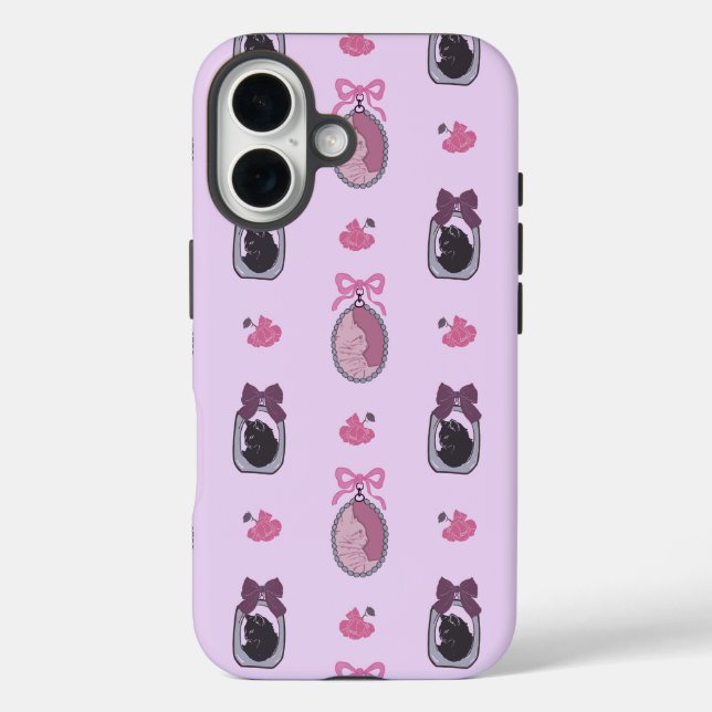 Funda para iPhone 16 de Coquette Cat rosa (Reverso )
