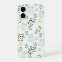 Funda para iphone 16 de Gatitos y Huellas Kawaii A