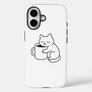 Funda para iPhone 16 de Gato Adorable Sosteniendo