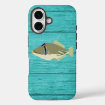 Funda para iPhone 16 de madera turquesa Picasso Tr