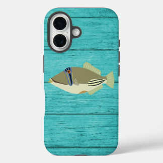 Funda para iPhone 16 de madera turquesa Picasso Tr