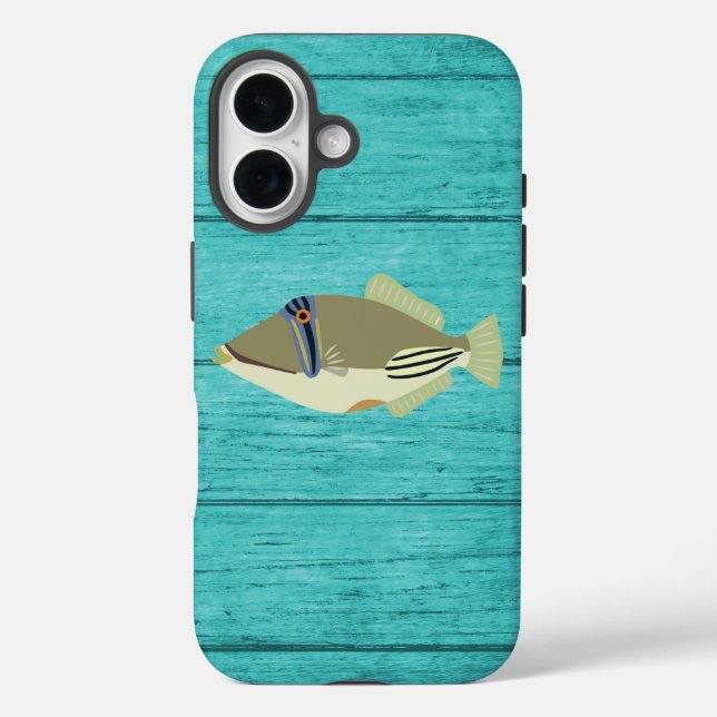 Funda para iPhone 16 de madera turquesa Picasso Tr (Reverso )