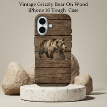 Funda para iPhone 16 de oso grizzly vintage