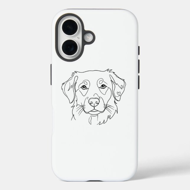 Funda para iPhone 16 de perro - Diseño minimalista (Reverso )