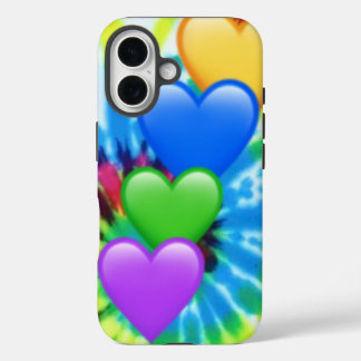 Funda para iPhone 16 de tie Dye Hearts