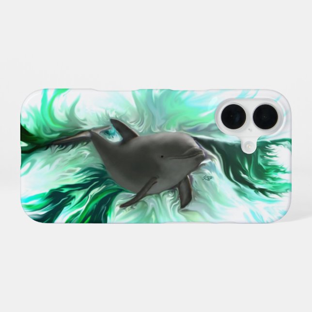 Funda Para iPhone 16 Delfín Bebé (Reverso Horizontal)
