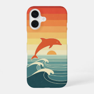 Funda Para iPhone 16 Delfín Estilizado Retro