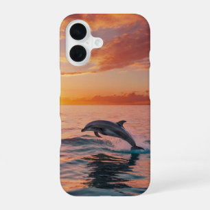 Funda Para iPhone 16 Delfines del atardecer