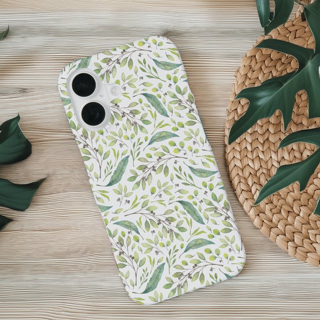 Funda Para iPhone 16 Delicado patrón botánico verde primavera (Subido por el creador)