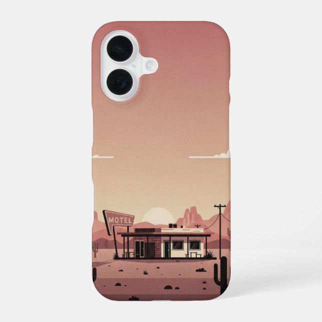Funda Para iPhone 16 Desert Road Motel (Reverso )