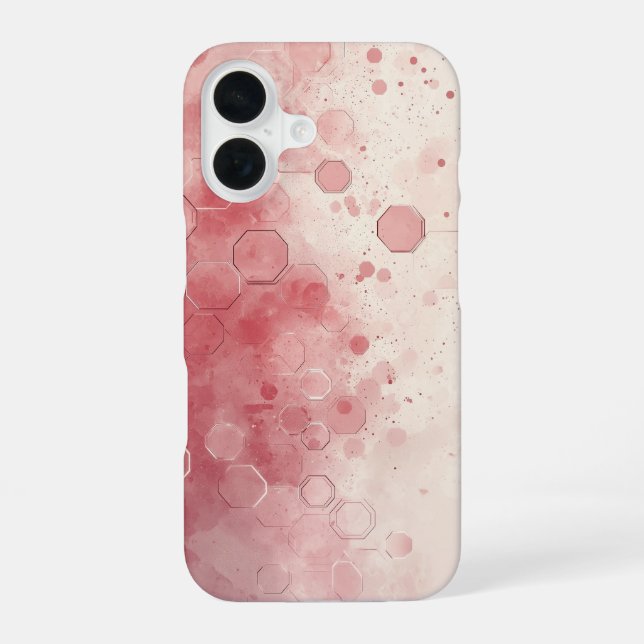 Funda Para iPhone 16 Desvanecimiento de Partículas Rosadas (Reverso )