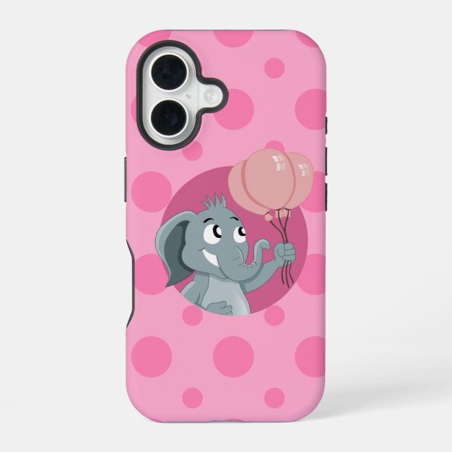Funda Para iPhone 16 Dibujo de elefante (Reverso )