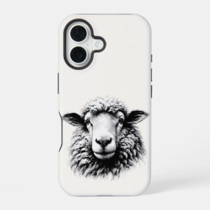Funda Para iPhone 16 Dibujo de una cabeza de oveja