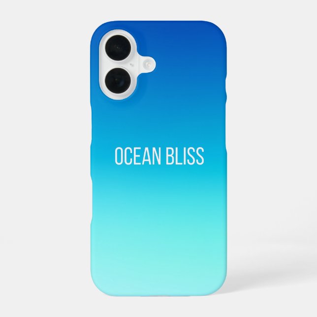 Funda Para iPhone 16 Dicha del Océano - Gradiente Azul Moderno (Reverso )