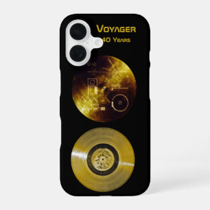 Funda Para iPhone 16 Disco de Oro y Cubierta de la Nave Espacial Voyage
