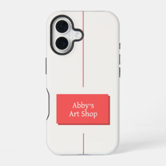 Funda Para iPhone 16 Diseño blanco y rojo con tu texto