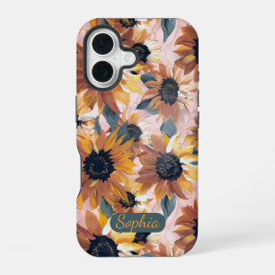 Funda Para iPhone 16 Diseño de Acuarela de Girasol