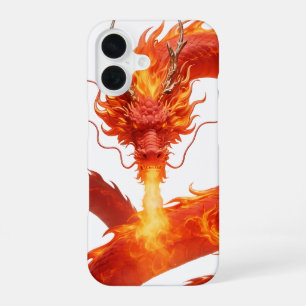 Funda Para iPhone 16 Diseño de Arte de Fantasía de Dragón de Fuego, Cri