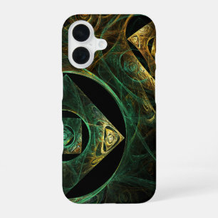 Funda Para iPhone 16 Diseño de Arte Fractal Abstracto Vibraciones Mágic