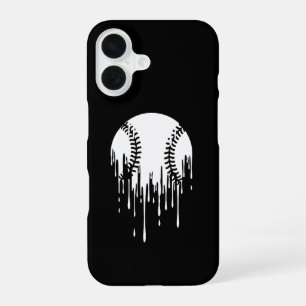 Funda Para iPhone 16 Diseño de béisbol que gotea para fanáticos audaces