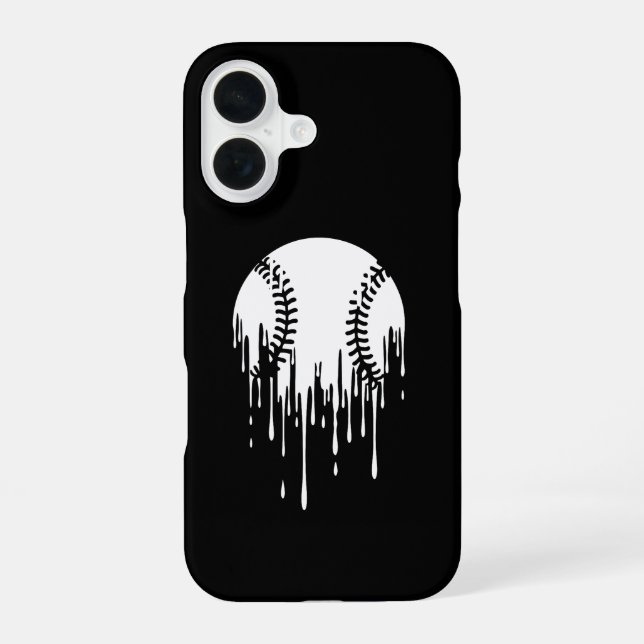 Funda Para iPhone 16 Diseño de béisbol que gotea para fanáticos audaces (Reverso )