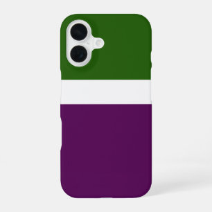 Funda Para iPhone 16 Diseño de bloques de color verde blanco morado