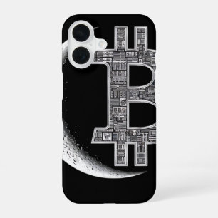 Funda Para iPhone 16 Diseño de circuito de Bitcoin lunar entusiasta de 