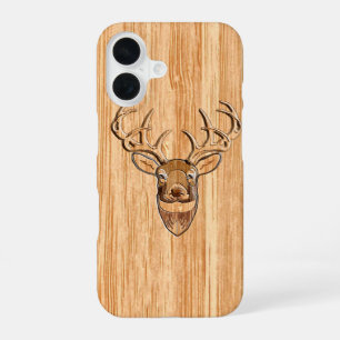 Funda Para iPhone 16 Diseño de estilo de grano de madera de cerda blanc