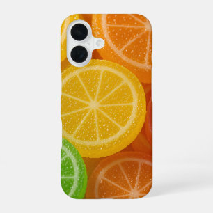 Funda Para iPhone 16 Diseño de fruta de gelatina vibrante con cristal d