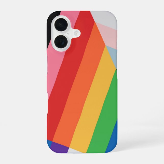 Funda Para iPhone 16 Diseño de la bandera del orgullo del progreso - LG (Reverso )