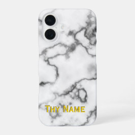 Funda Para iPhone 16 Diseño de mármol blanco -