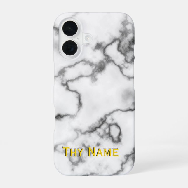 Funda Para iPhone 16 Diseño de mármol blanco - (Reverso )