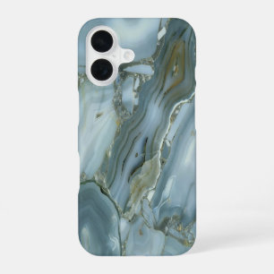 Funda Para iPhone 16 Diseño de mármol turquesa azul iPhone