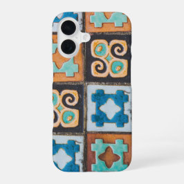 Funda Para iPhone 16 Diseño de mosaicos cerámicos de colores