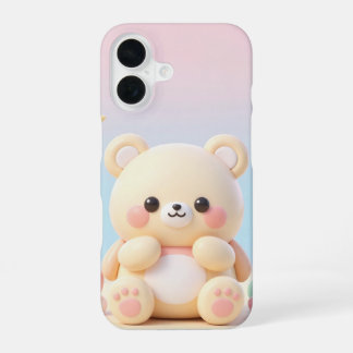 Funda Para iPhone 16 Diseño de oso kawaii lindo