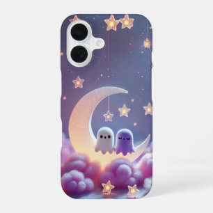 Funda Para iPhone 16 Diseño de Pareja Fantasma en la Luna